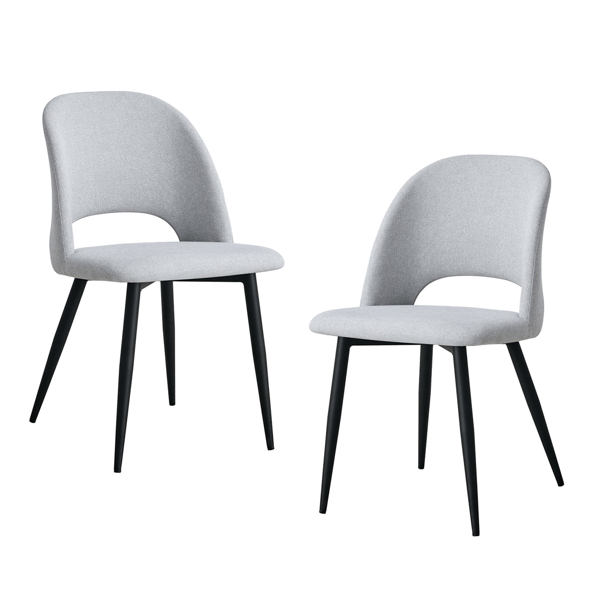 Asta Fabric Dining Chairs Set of 2 - Modern Upholstered Kitchen Chairs with Wooden Legs for Dining Room, Kitchen, Breakfast Nook & Home Decor