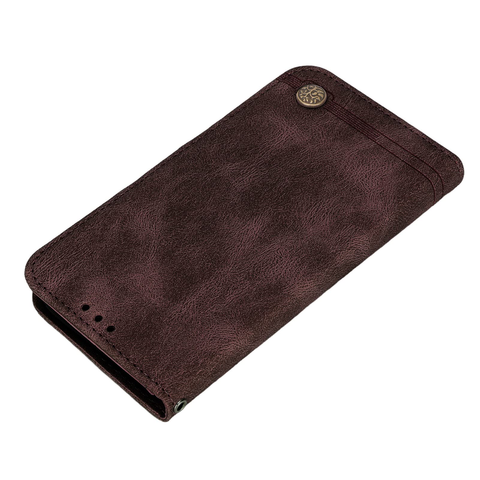Gaeirt Leather Wallet Phone Case with Magnetic Closure - Anti-Theft RFID Protection, 360° Shockproof Cover with Lanyard for iPhone/Samsung (Brown) | Perfect for Travel, Business & Everyday Use
