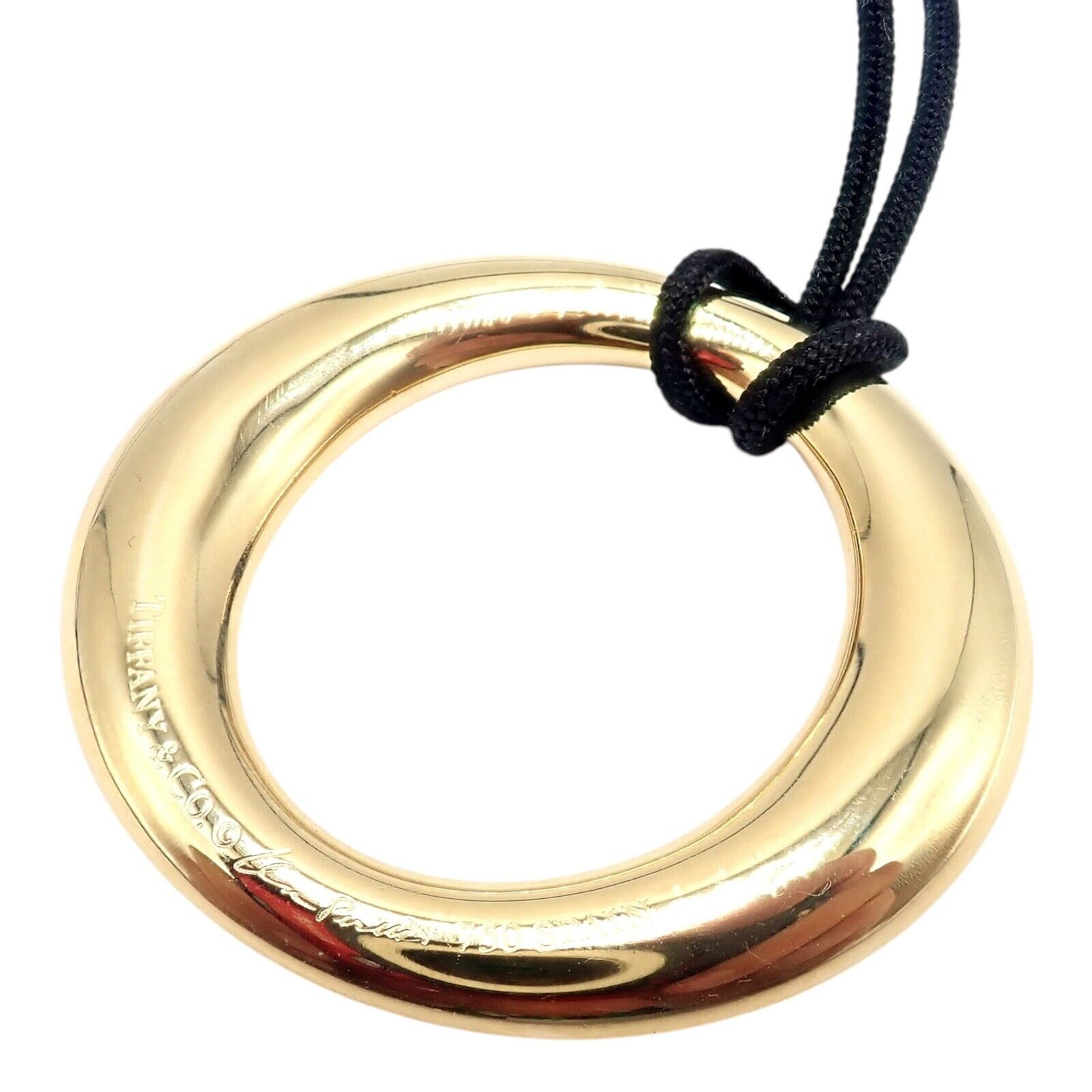 Tiffany & Co 18k Yellow Gold Elsa Peretti Medium 35mm Sevillana Necklace - Elegant Jewelry Gift for Women, Perfect for Weddings, Anniversaries & Special Occasions