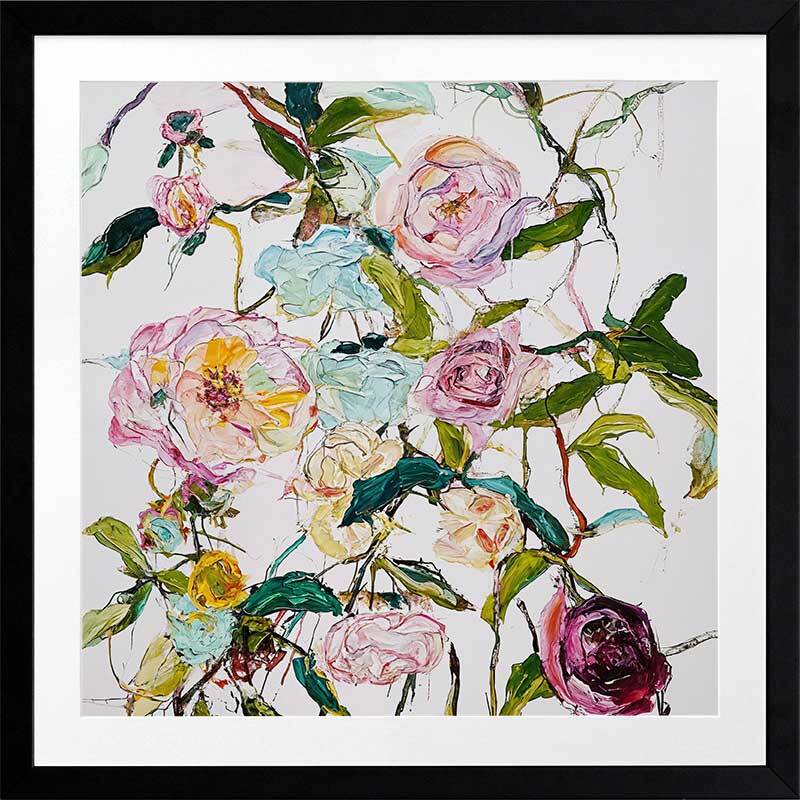 Elegant A Rosy Affair II Framed Floral Wall Art Print - Perfect for Living Room, Bedroom & Office Decor