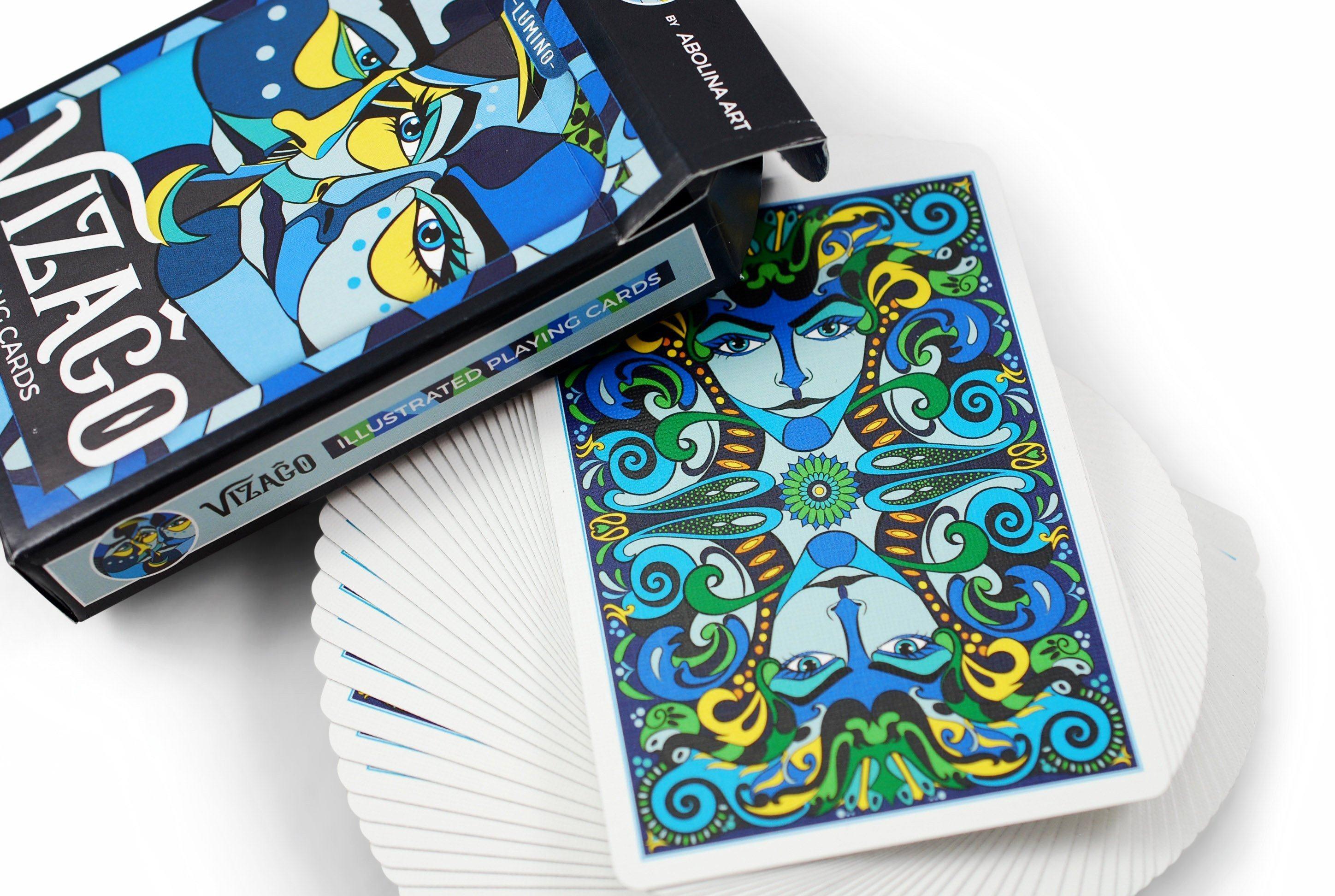 Premium Vizago Playing Cards - 52 Deck with Custom Designs, Ideal for Poker, Magic Tricks & Family Game Nights - Durable & Stylish Card Set for Adults & Kids