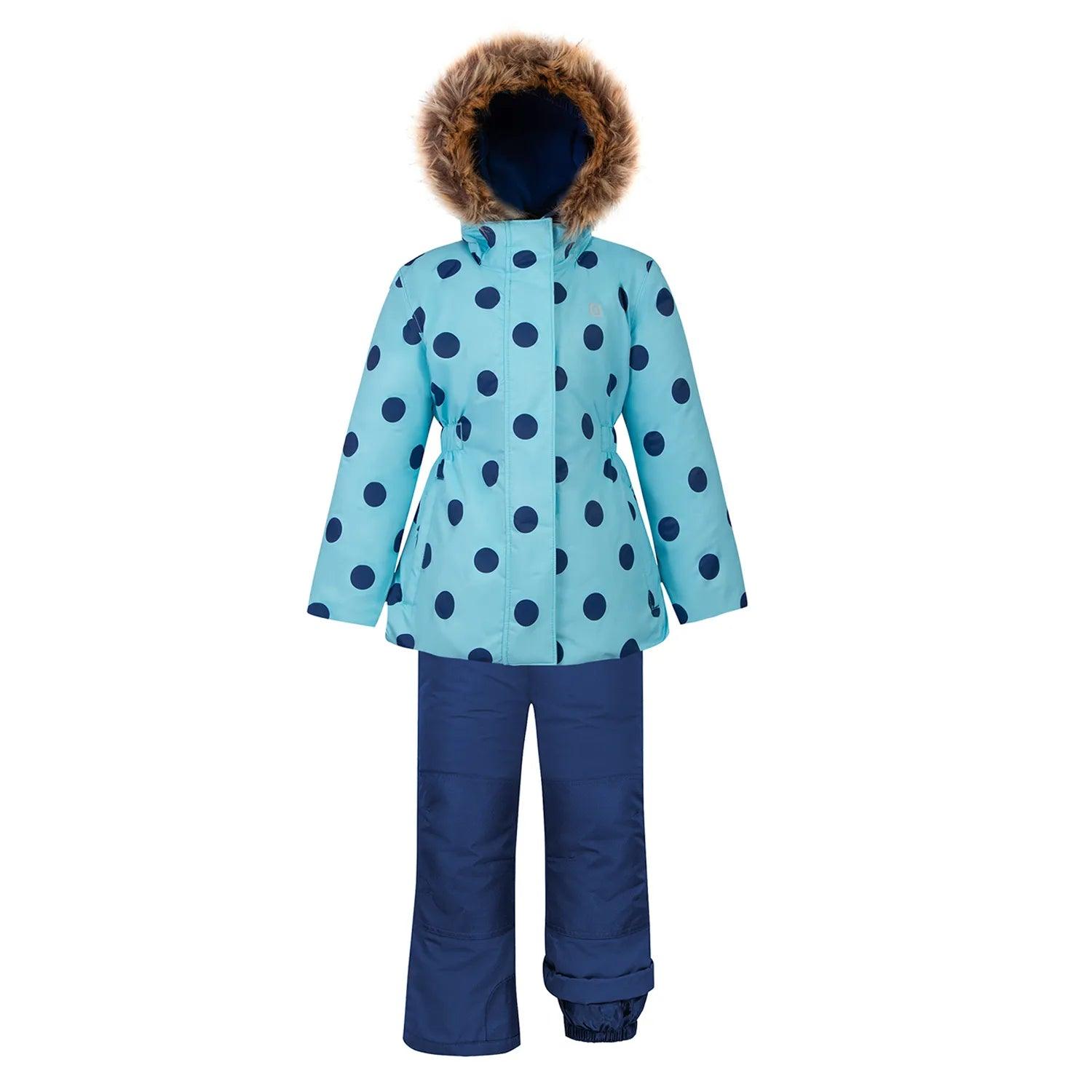 Gusti Girls Winter Snowsuit with Polkadot Design - Waterproof & Warm (Sizes 3T to 13/14 Years) - Perfect for Snow Play, Skiing & Outdoor Winter Activities
