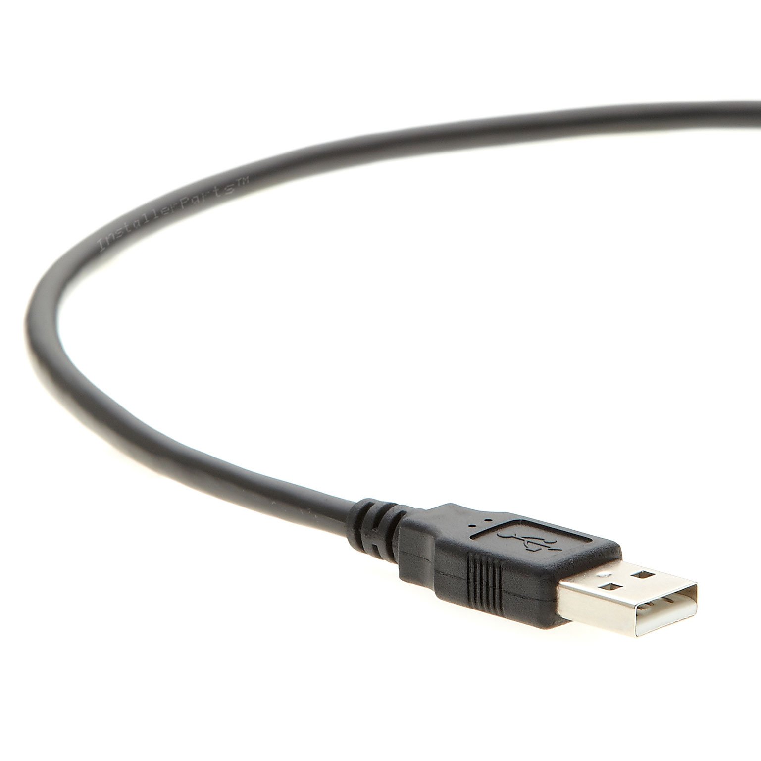 InstallerParts 3 ft USB 2.0 High Speed Cable - A Male to A Male - Black | Fast Data Transfer for Computers, Printers & External Hard Drives