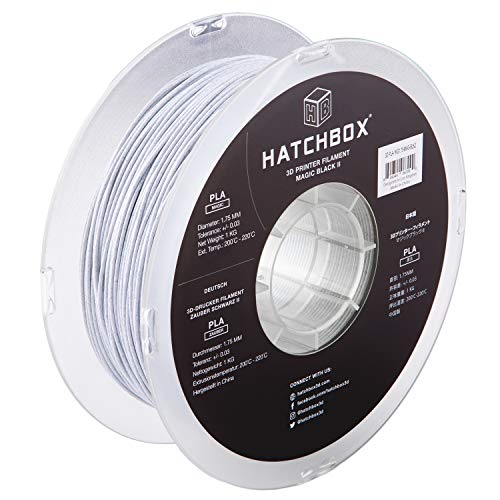HATCHBOX Magic Stone PLA 3D Printer Filament - 1.75mm Black, 1kg Spool with +/- 0.03mm Precision for High-Quality 3D Printing | Perfect for DIY Projects, Prototyping & Home Decor