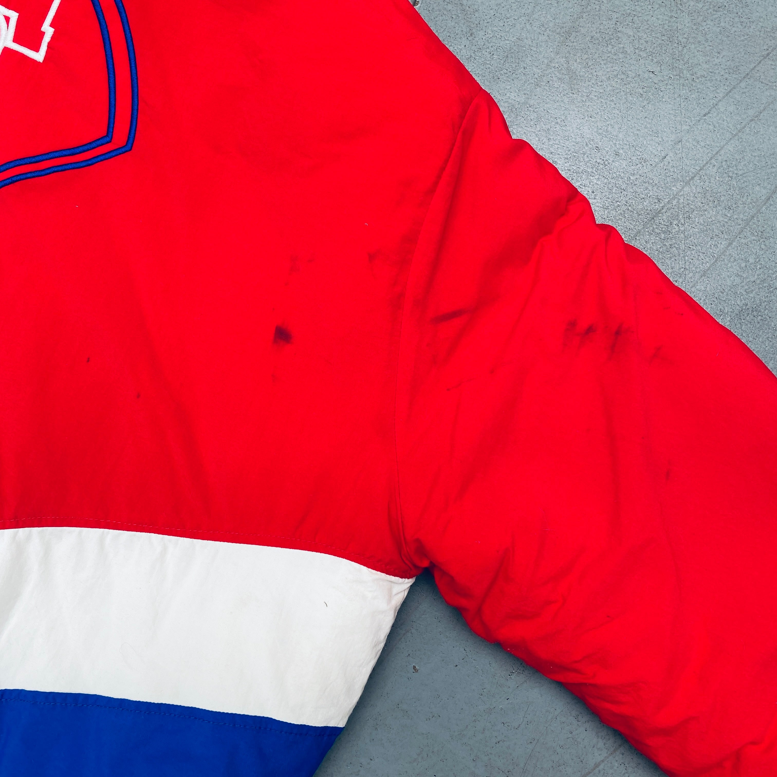 Philadelphia Phillies 1990s Vintage DeLong Full Zip Jacket XL - Retro Baseball Fan Apparel for Games, Collecting & Casual Wear
