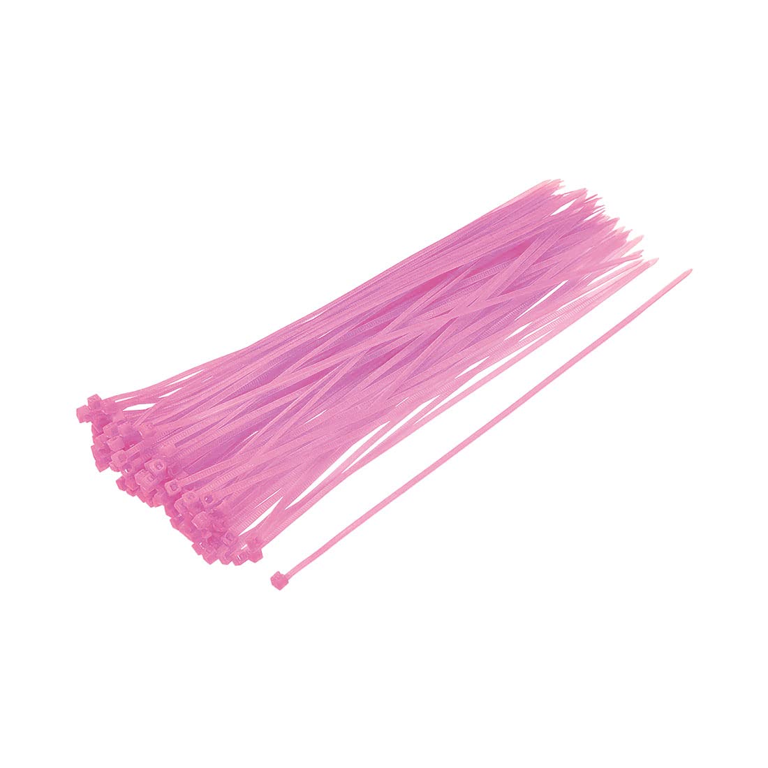uxcell 8 Inch Nylon Cable Zip Ties (100pcs) - 1.1mm Thickness Self-Locking Wire Ties, Pink - Perfect for Home Office Organization, Computer Cable Management & DIY Projects