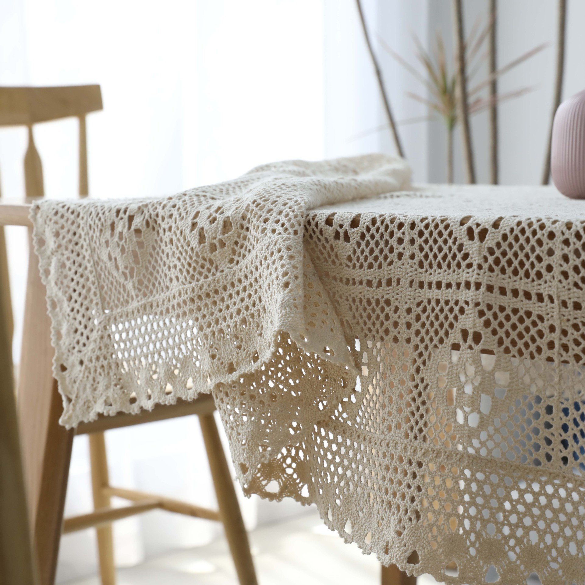 Handmade Crochet Cotton Tablecloth 55
