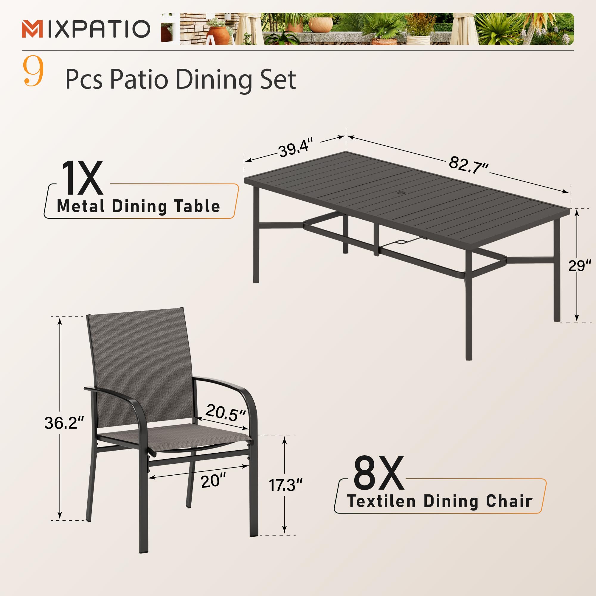 Outdoor Dining Set for 8 - 83