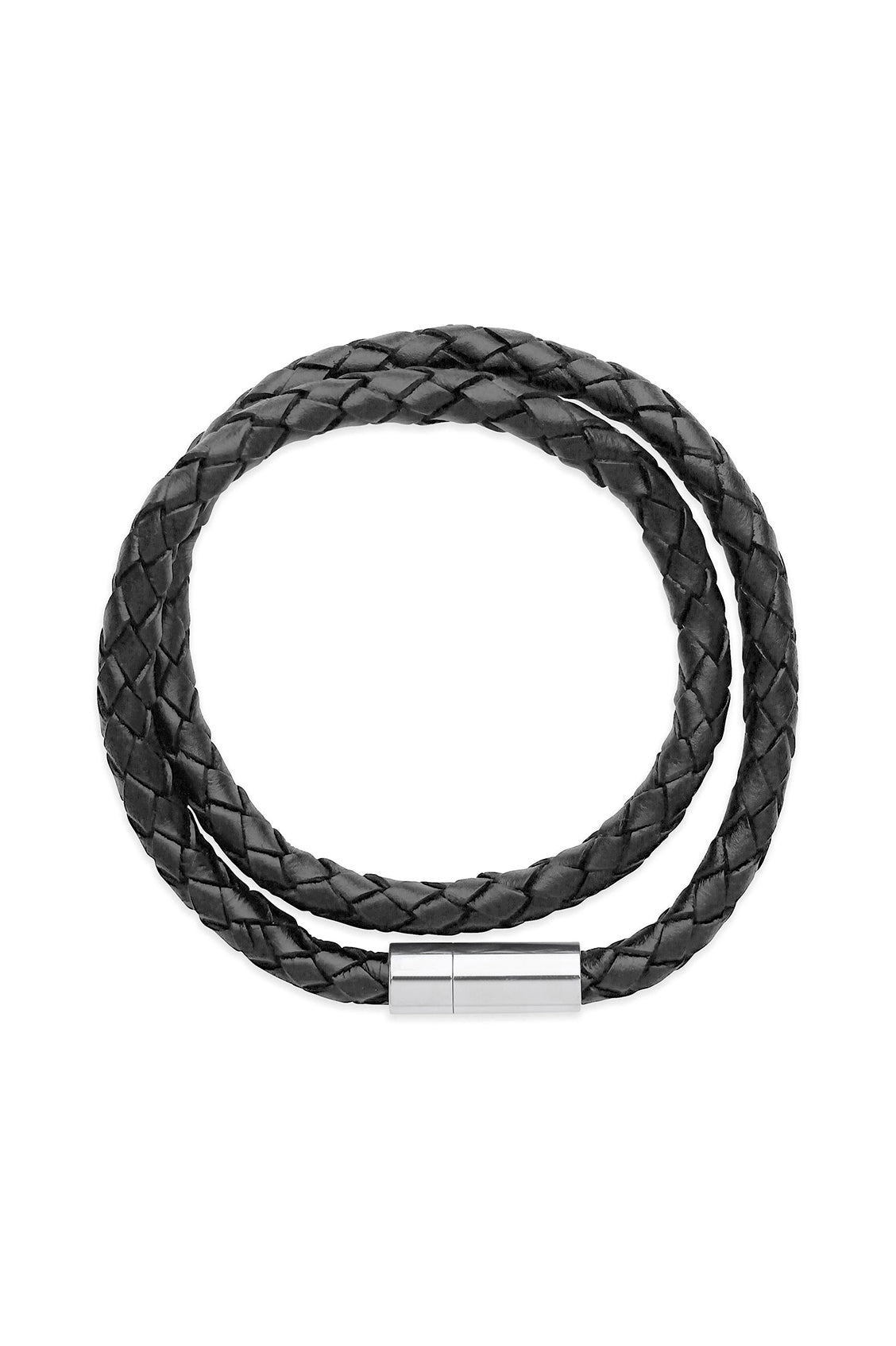 Men's Genuine Leather Double Plaited Wrap Bracelet - Stylish Adjustable Wristband for Casual & Formal Wear - Perfect Gift for Men