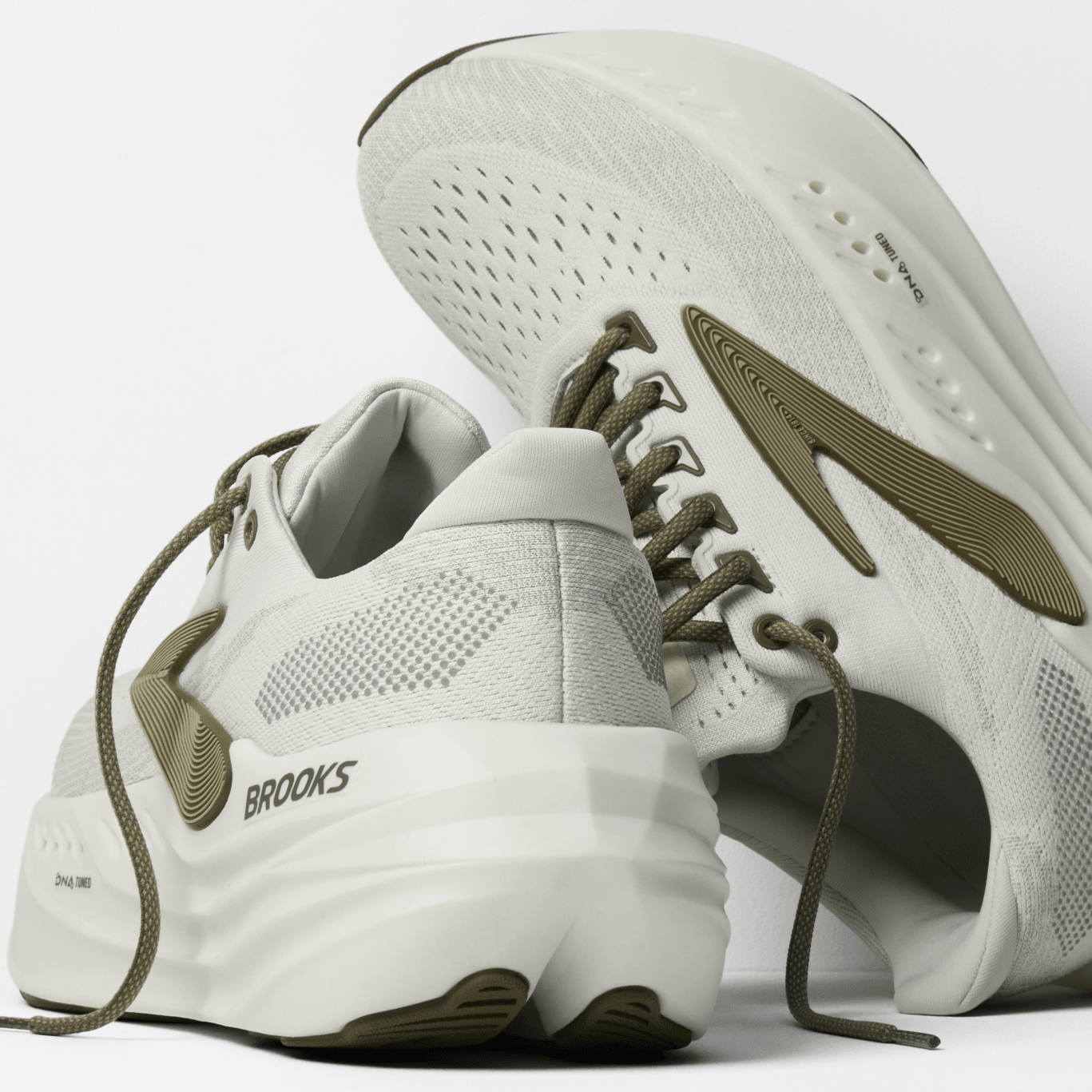 Brooks Glycerin Max Running Shoes for Men - Grey/Dusty Olive/Tea Colorway - D Width Cushioned Sneakers for Long Distance Running & Marathon Training