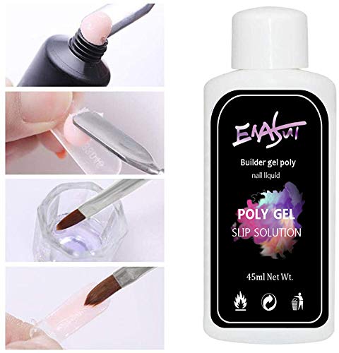 45ml Poly Gel Nail Liquid Slip Solution for Acrylic Builder Gel & Nail Extensions - Soak Off Solution for Shaped Nails | Perfect for Salon Professionals & DIY Manicures at Home