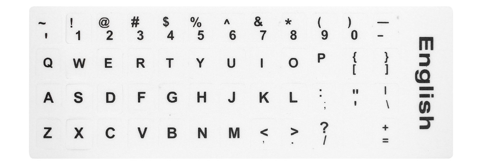 2-Pack HRH English Keyboard Stickers - White Background with Black Letters for PC, Laptop, Computer (Perfect for Typing, Coding & Office Work)