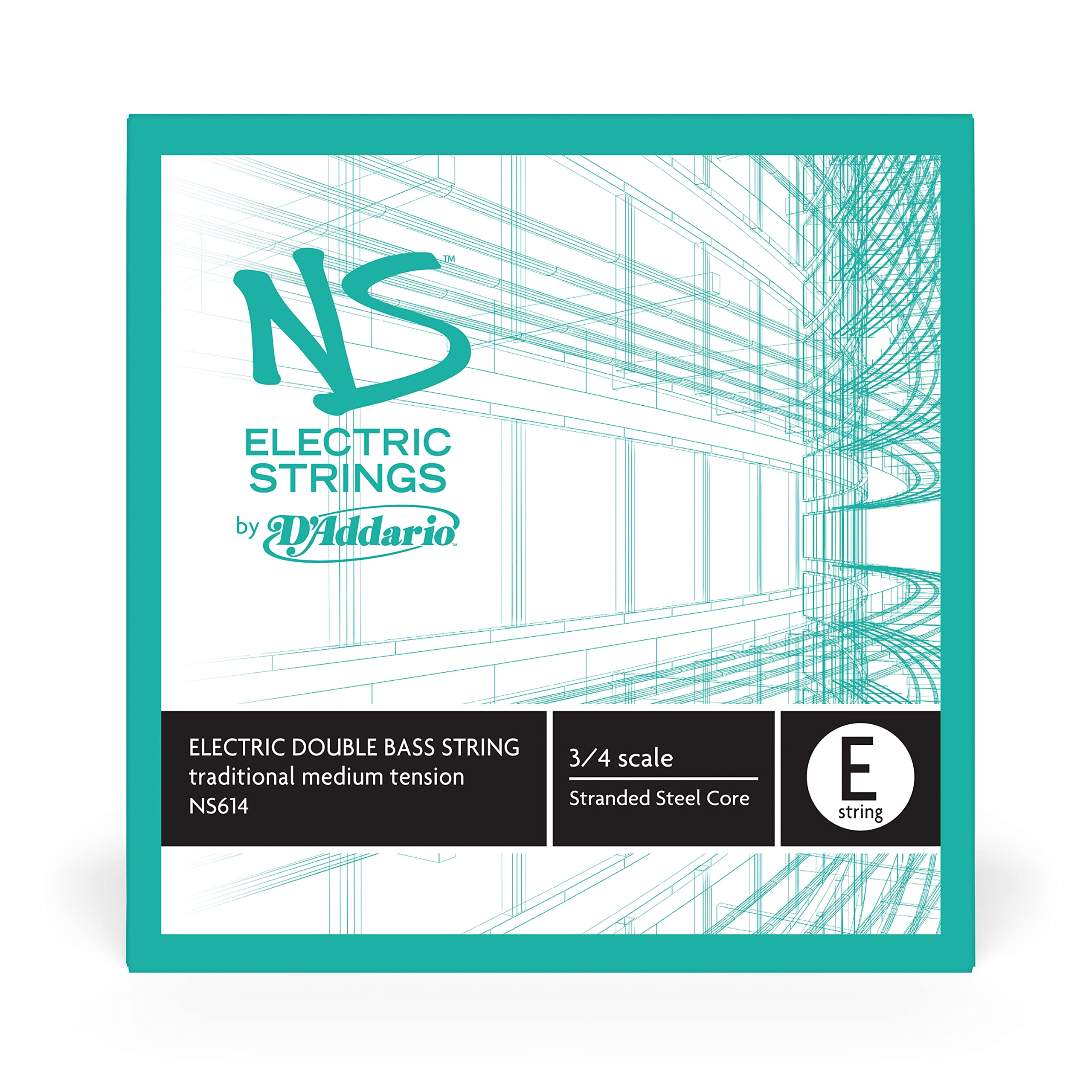 D'Addario NS Electric Bass Guitar String - Single E String, 3/4 Scale, Medium Tension for Precision & Warm Tone - Perfect for Jazz, Rock & Studio Recording