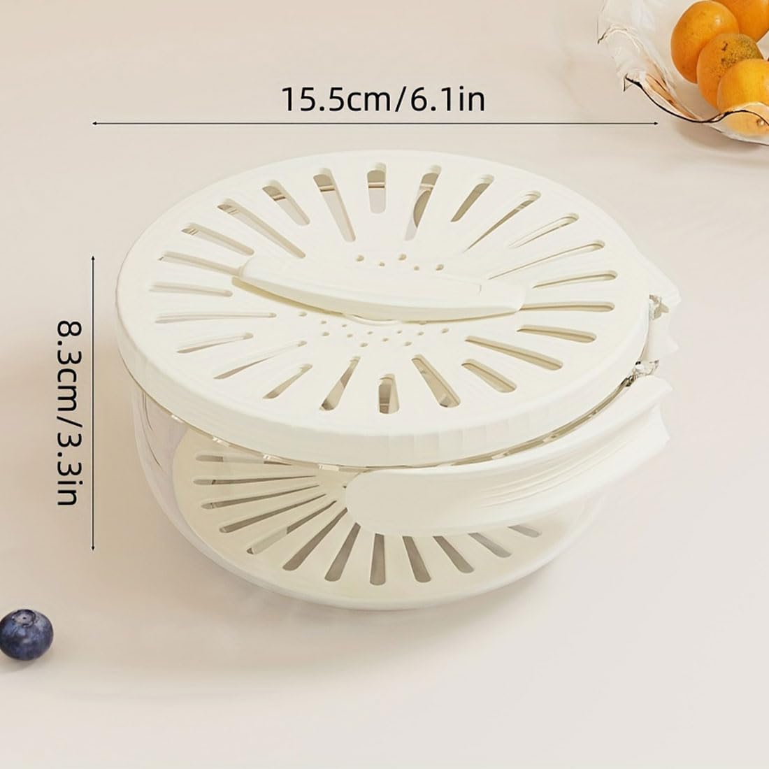 Raidley 2-in-1 Draining Basket & Vegetable Washing Bowl with Strainer - Multifunctional Fruit & Veggie Storage Container for Refrigerator (Brown) - Perfect for Kitchen, Salad Prep & Healthy Food Storage