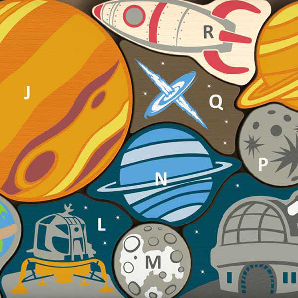 BeginAgain Space A to Z Puzzle & Playset – Educational Alphabet Learning Toy for Kids | Perfect for Preschool Learning & Space-Themed Playtime