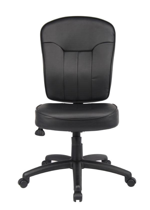 Premium Armless Leather Task Chair - Ergonomic Office Chair for Home & Workspace (Models B1560, B1562, B1563) | Ideal for Small Spaces, Conference Rooms & Modern Workstations