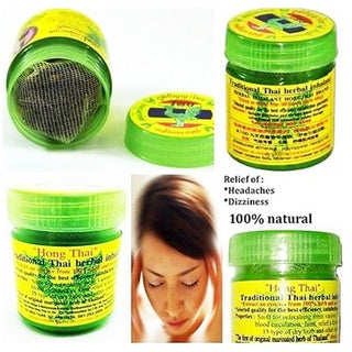 Hong Thai Traditional Thai Herbal Inhaler - Natural Nasal Congestion Relief & Motion Sickness Aid - Refreshing Aromatherapy for Travel, Work & Stress Relief