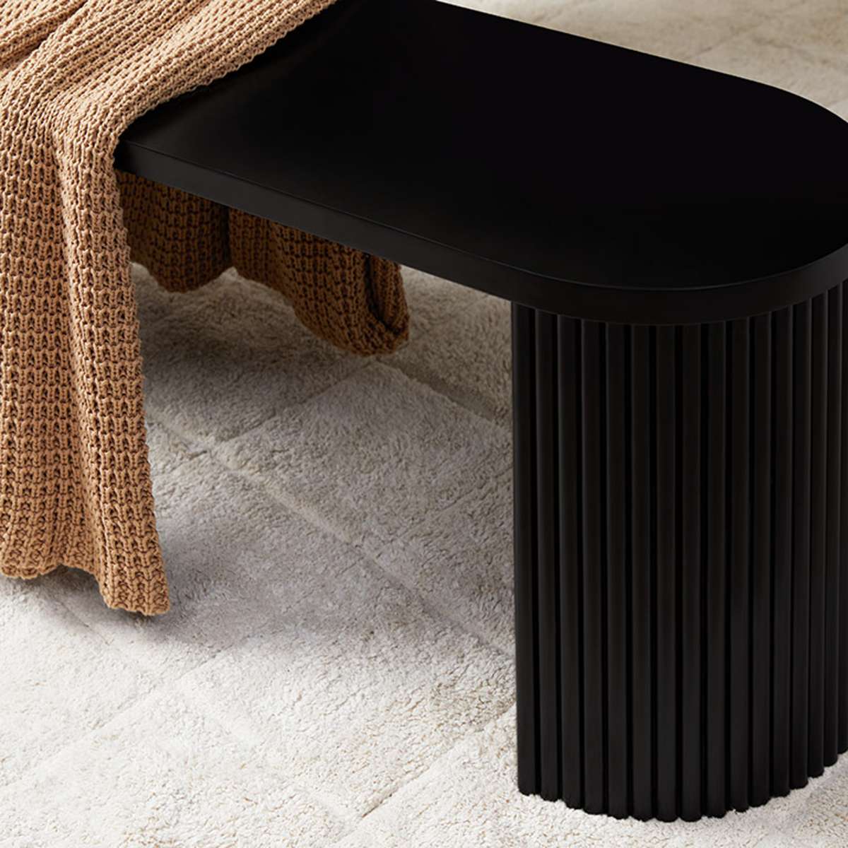 Eve Bench Seat in Black - Modern Entryway & Living Room Furniture for Home Decor