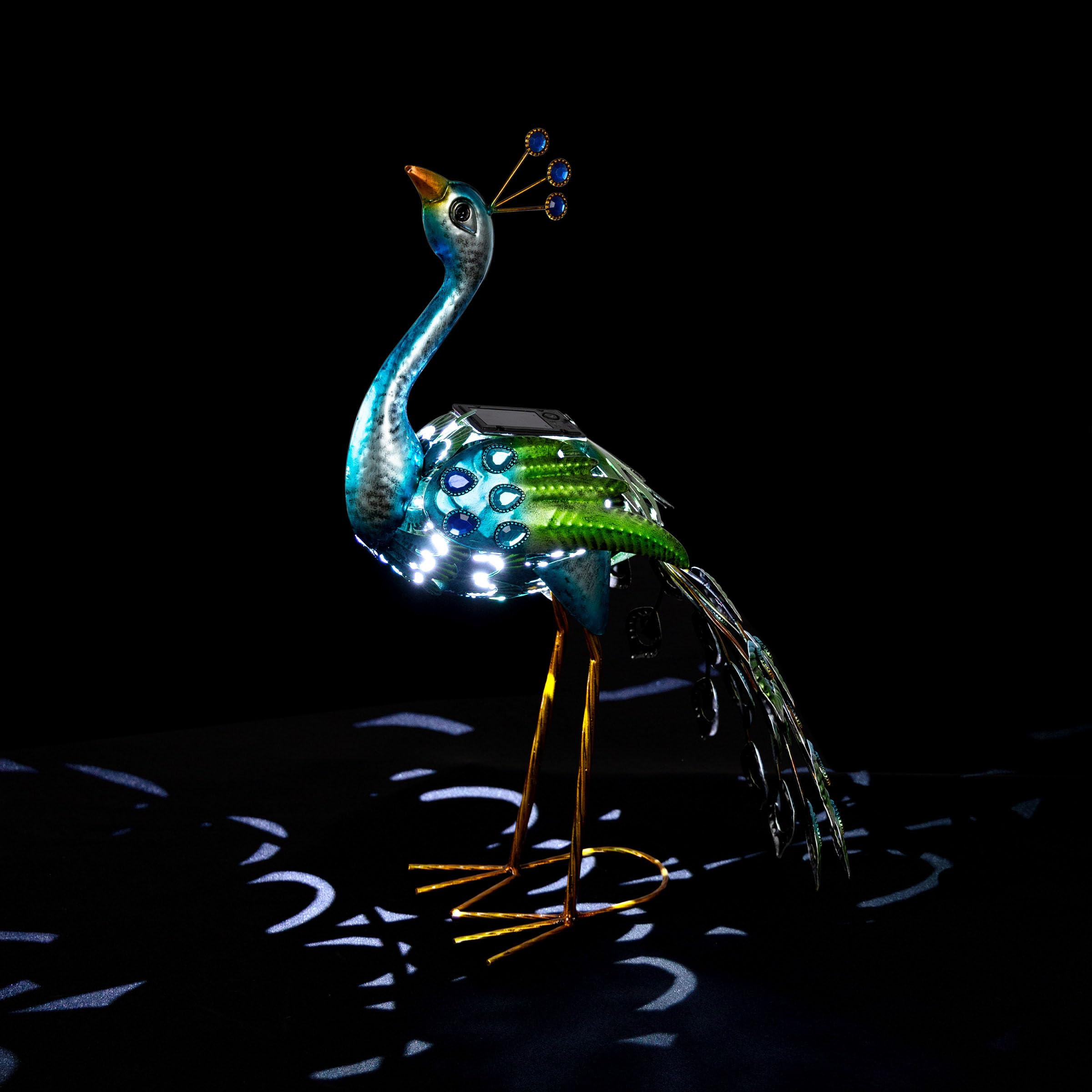 Solar Powered Peacock Garden Statue with LED Lights - 20