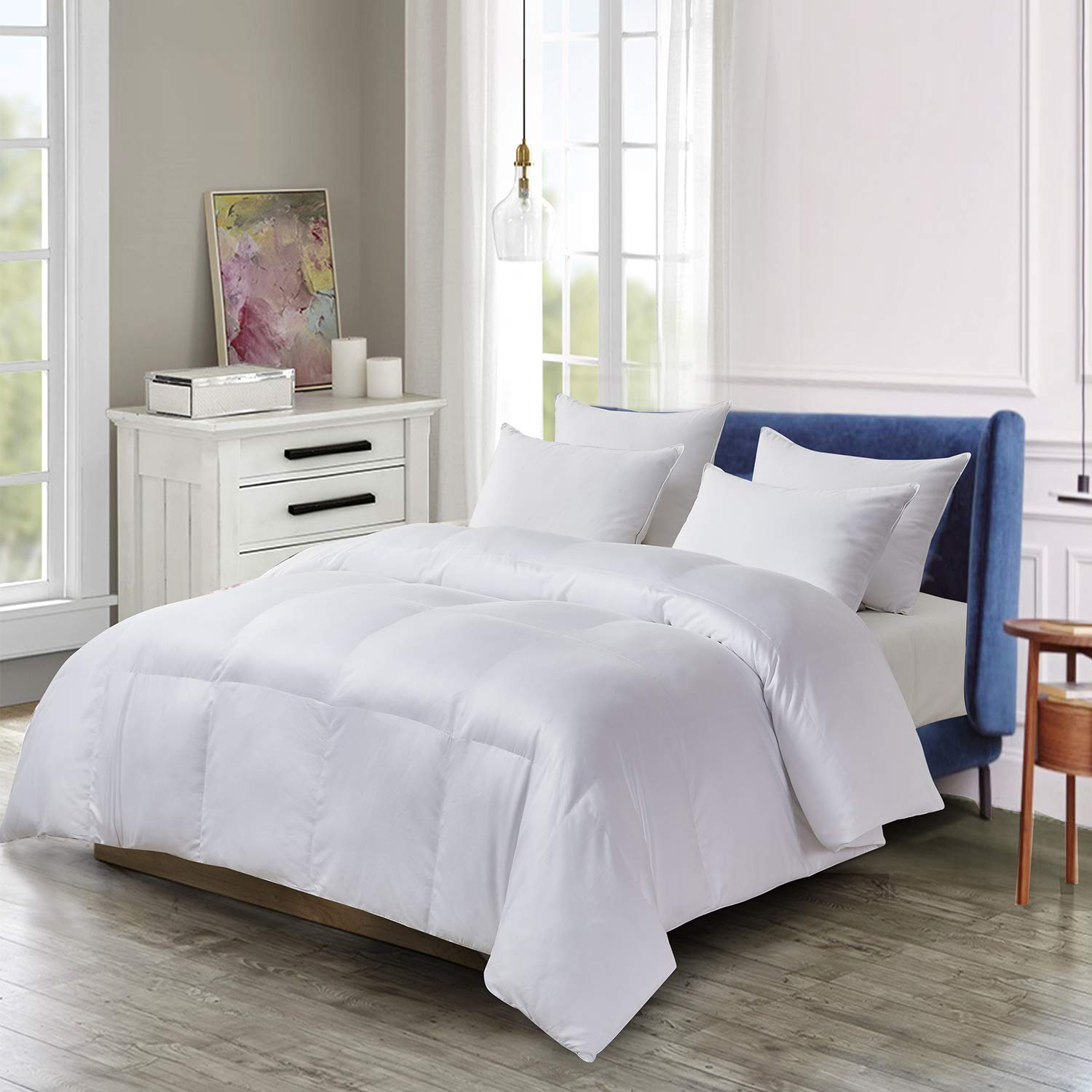 Blue Ridge Home Fashions Pet Agree Basics Purisimo Down Alternative Comforter - 100% Cotton Hypoallergenic Bedding for Allergies & Pets - Soft Comforters for Bedroom, Guest Room & Pet-Friendly Homes