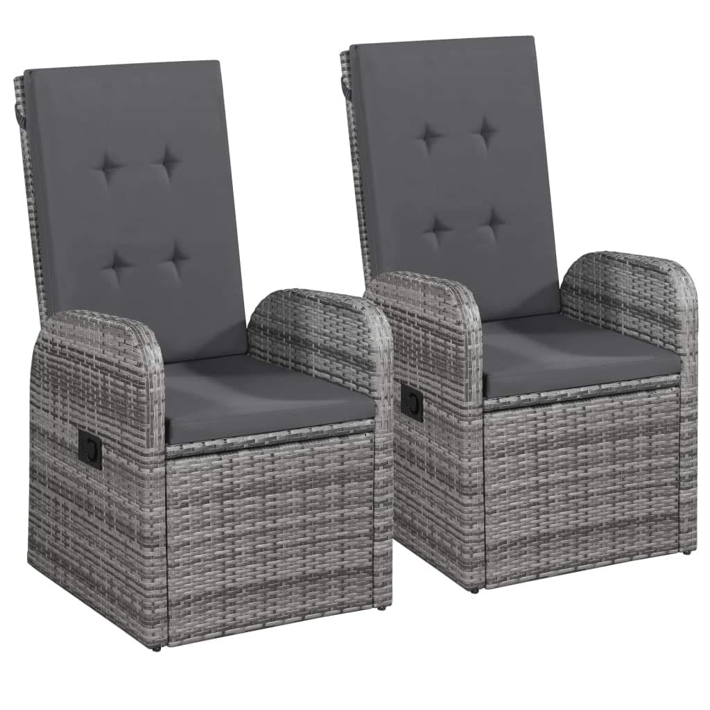 **Reclining Rattan Chairs with Cushions - 2-Piece Outdoor Chaise Lounge Set, Sturdy Steel Frame & Armrests - Perfect for Garden, Patio, Beach, Poolside & Backyard Relaxation**