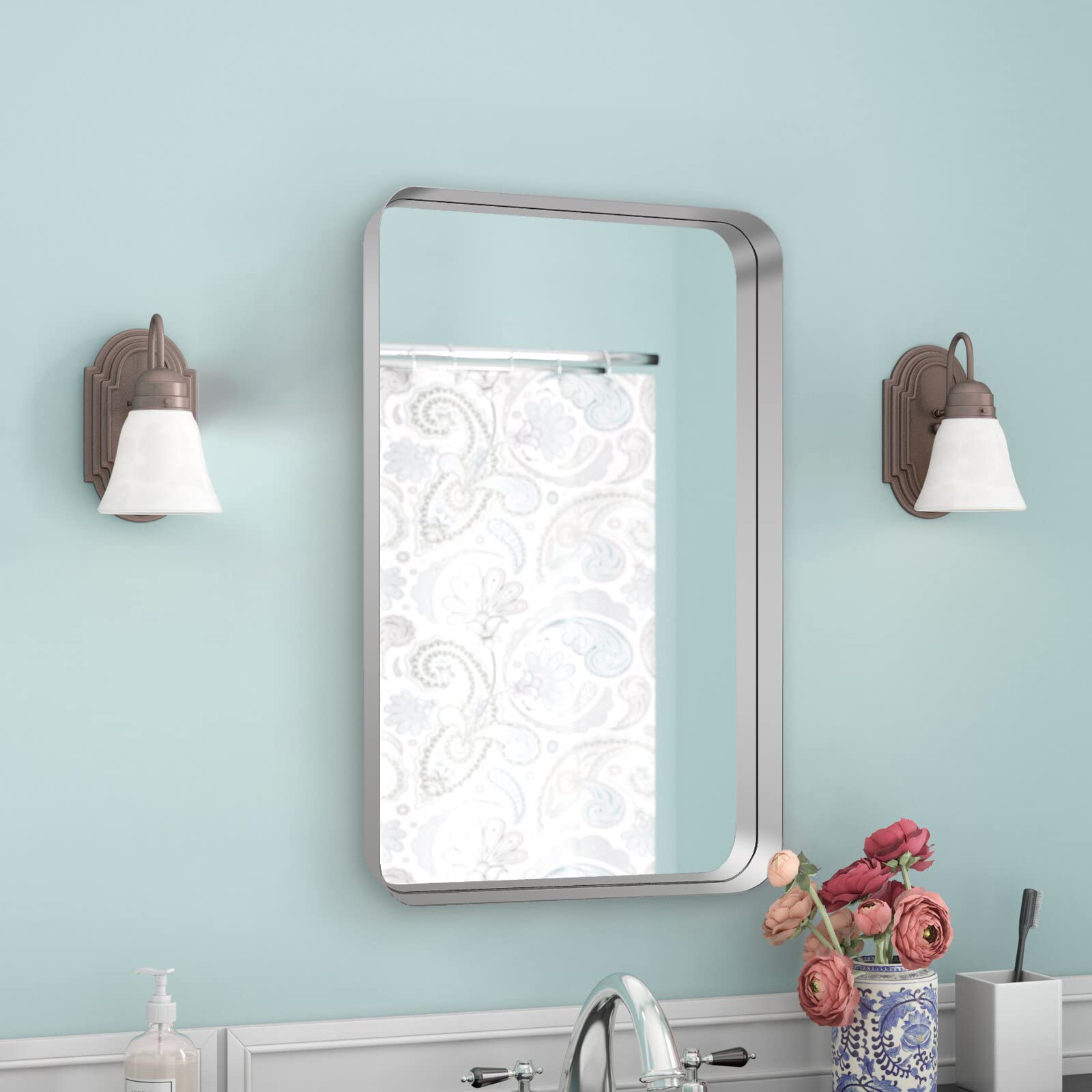 Premium Stainless Steel Wall Mirror for Bathroom - 24