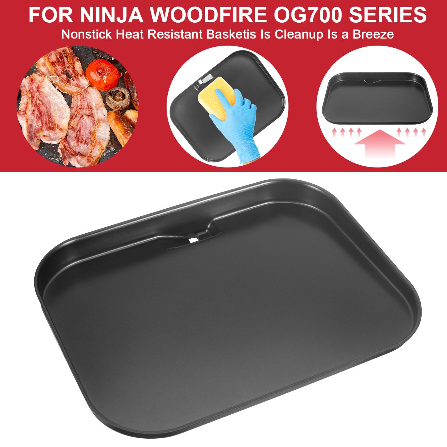 Non-Stick Griddle Plate for Ninja Woodfire OG700 & OG701 Outdoor Grills - Flat Top Griddle Pan Replacement for Ninja XSKGRDPLT - Perfect for Backyard BBQs, Camping & Outdoor Cooking