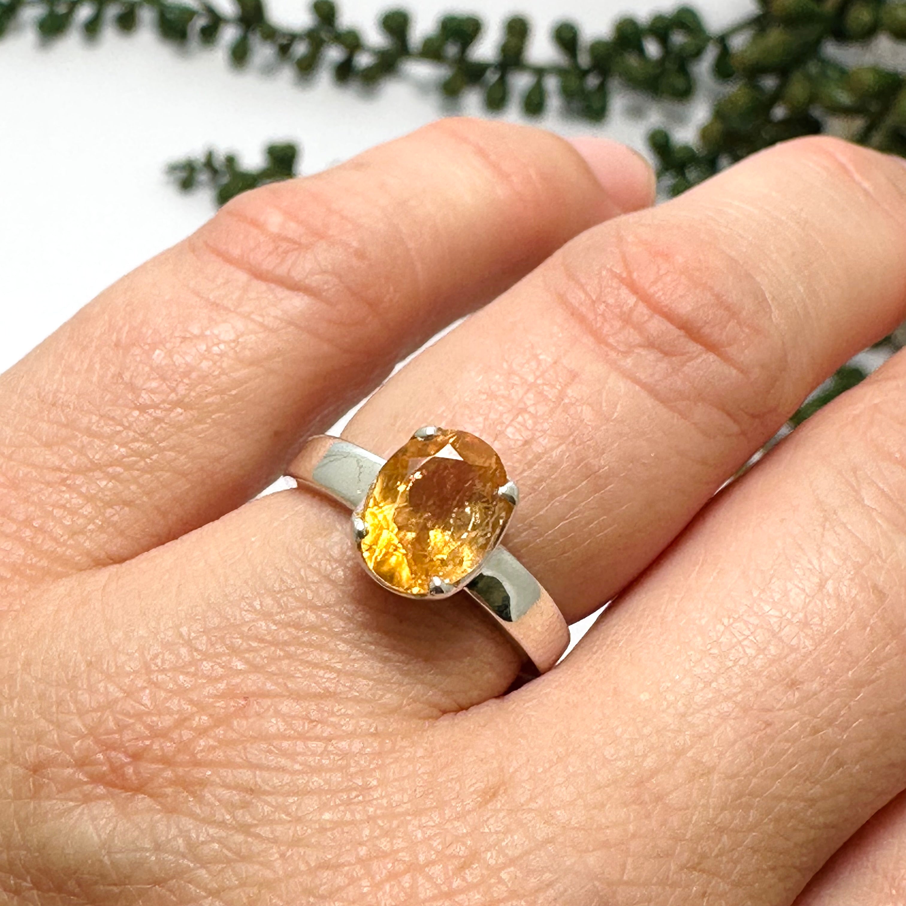 Imperial Topaz Oval Faceted Ring Size 6 - Genuine Natural Gemstone Jewelry for Women, Elegant Engagement & Wedding Gift (Perfect for Anniversaries, Birthdays & Special Occasions)