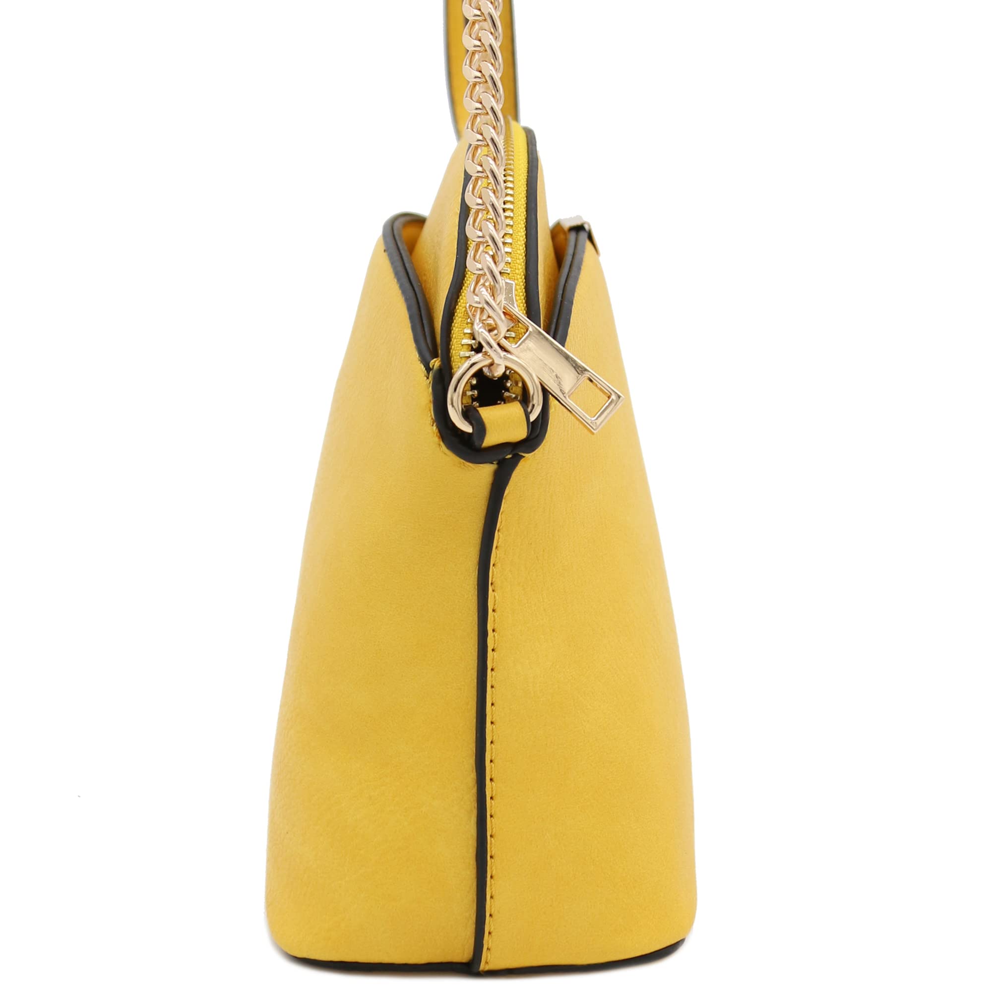 Stylish Faux Leather Small Dome Crossbody Bag with Adjustable Chain Strap - Perfect for Everyday Use, Date Nights & Travel Accessories