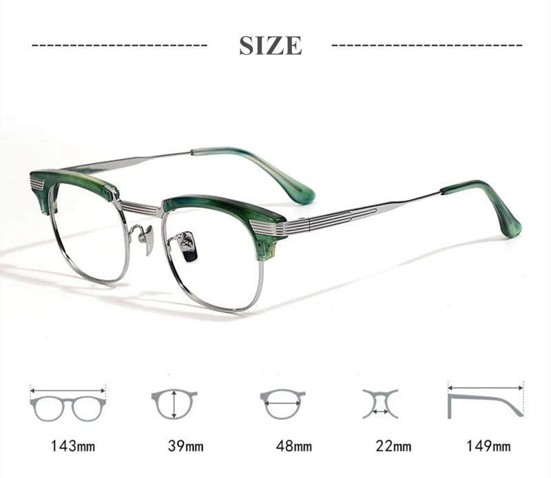 Stylish Unisex Black Titanium Acetate Eyeglasses - Oval & Square Full Rim Frames (Model 42909) | Perfect for Work, Reading & Fashion Accessories