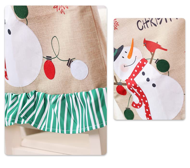 2-Piece Merry Christmas Chair Covers Set - Santa & Snowman Design, Dining & Office Chair Slipcovers for Holiday Decor - Perfect for Christmas Banquets, Parties & Festive Home Decor