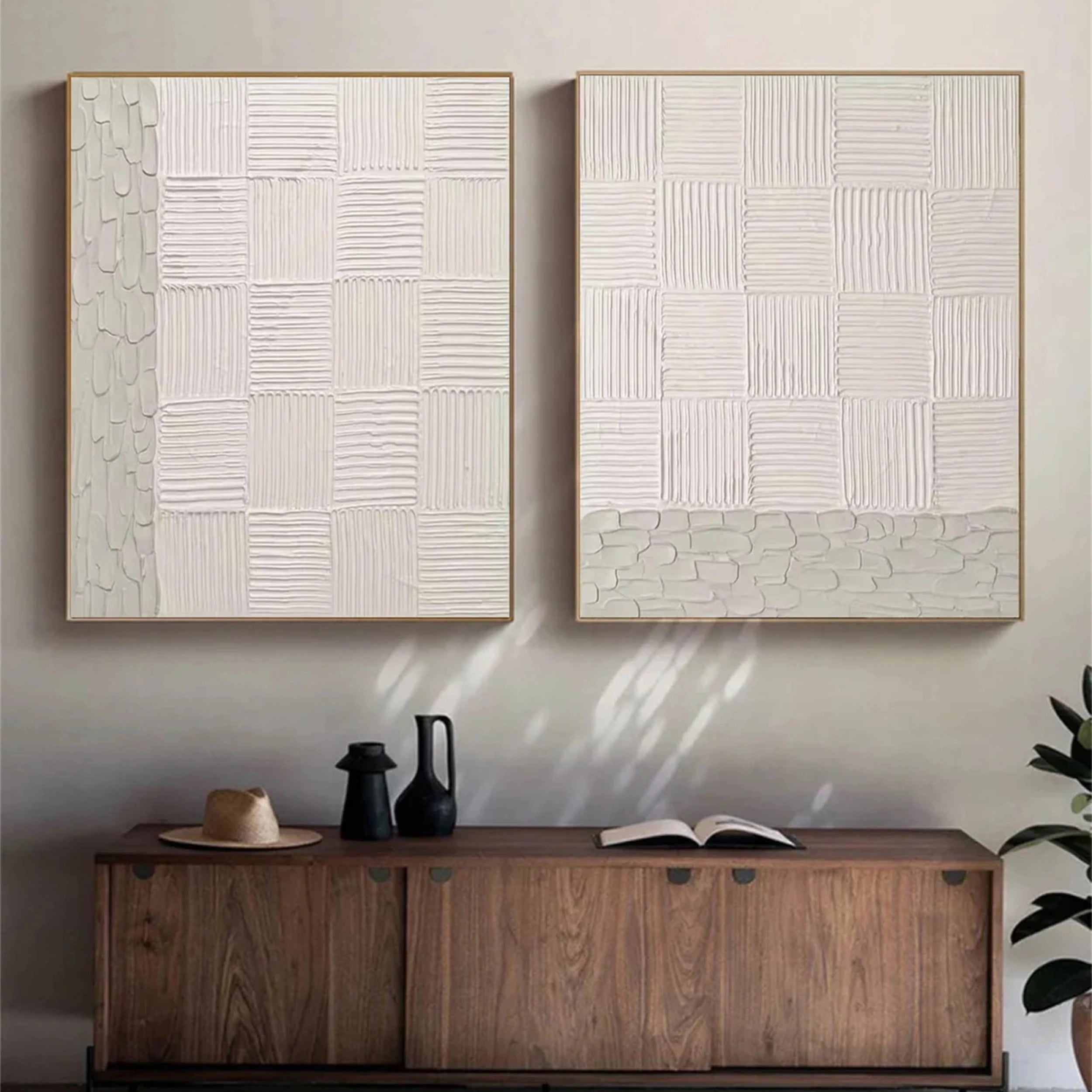 Abstract Tranquility Wall Art Set of 2 - Modern Canvas Paintings for Living Room, Bedroom & Office Decor #WS119 | Perfect for Home & Office Interior Design