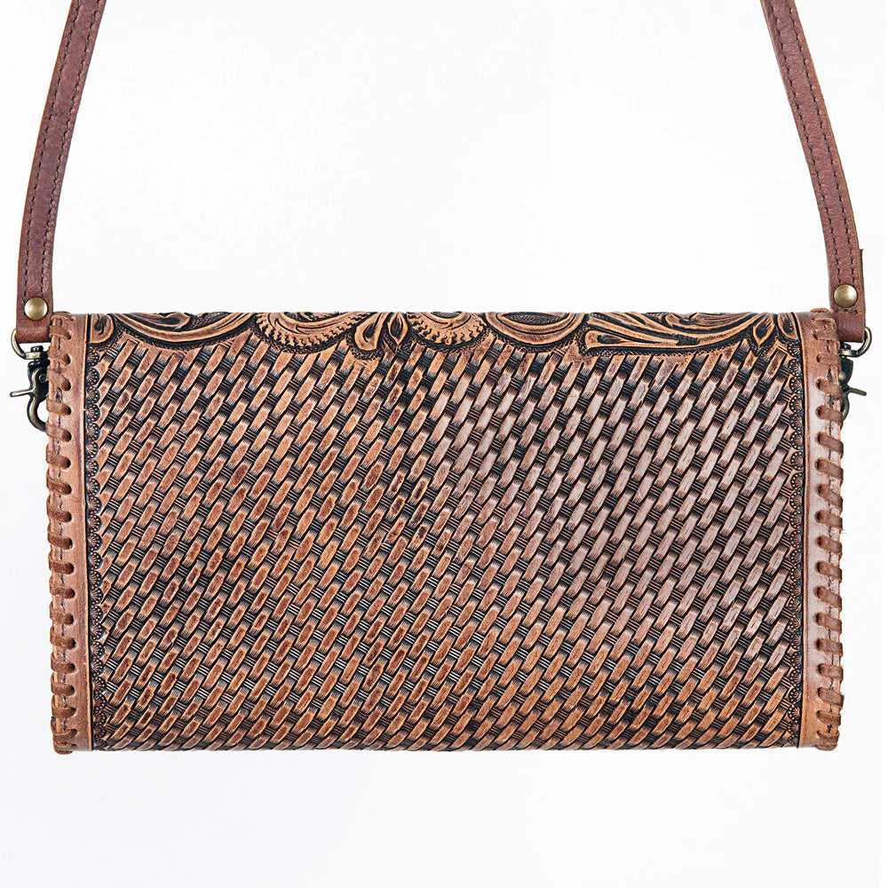 American Darling Genuine Tooled Leather Clutch Purse - Handcrafted Vintage Style Crossbody Bag for Women | Perfect for Parties, Weddings & Evening Events