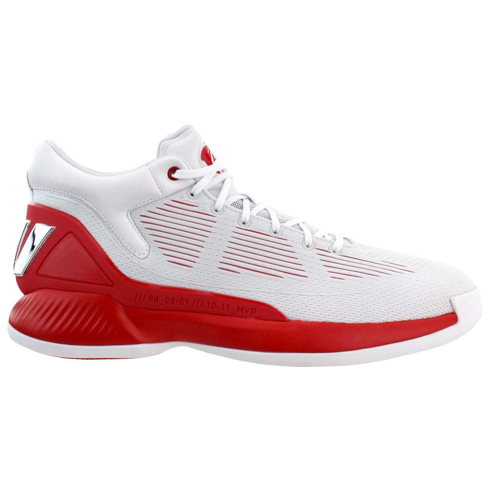 adidas Men's D Rose 10 Basketball Shoes - Red & White High-Performance Sneakers for Casual Wear & Court Play | Perfect for Basketball Training, Street Style & Everyday Comfort