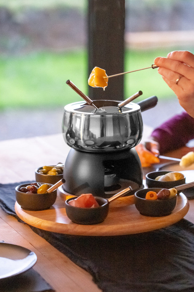 Premium Artesa 8-Piece Electric Fondue Set with 6 Forks - Perfect for Cheese, Chocolate & Oil Fondue - Ideal for Parties, Family Gatherings & Romantic Dinners