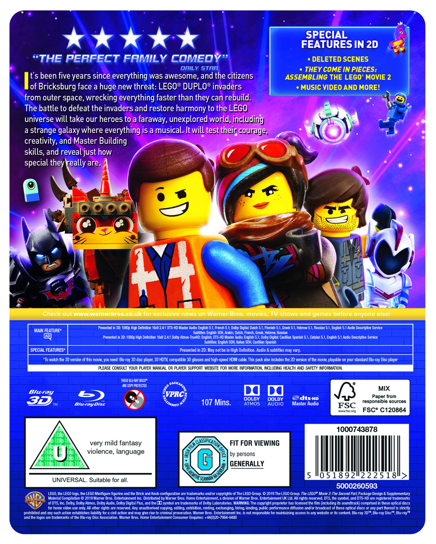 The Lego Movie 2: The Second Part - Limited Edition Steelbook (Blu-ray + 3D Blu-ray, 2019) | Collectible Case for Movie Fans & Home Theater Enthusiasts