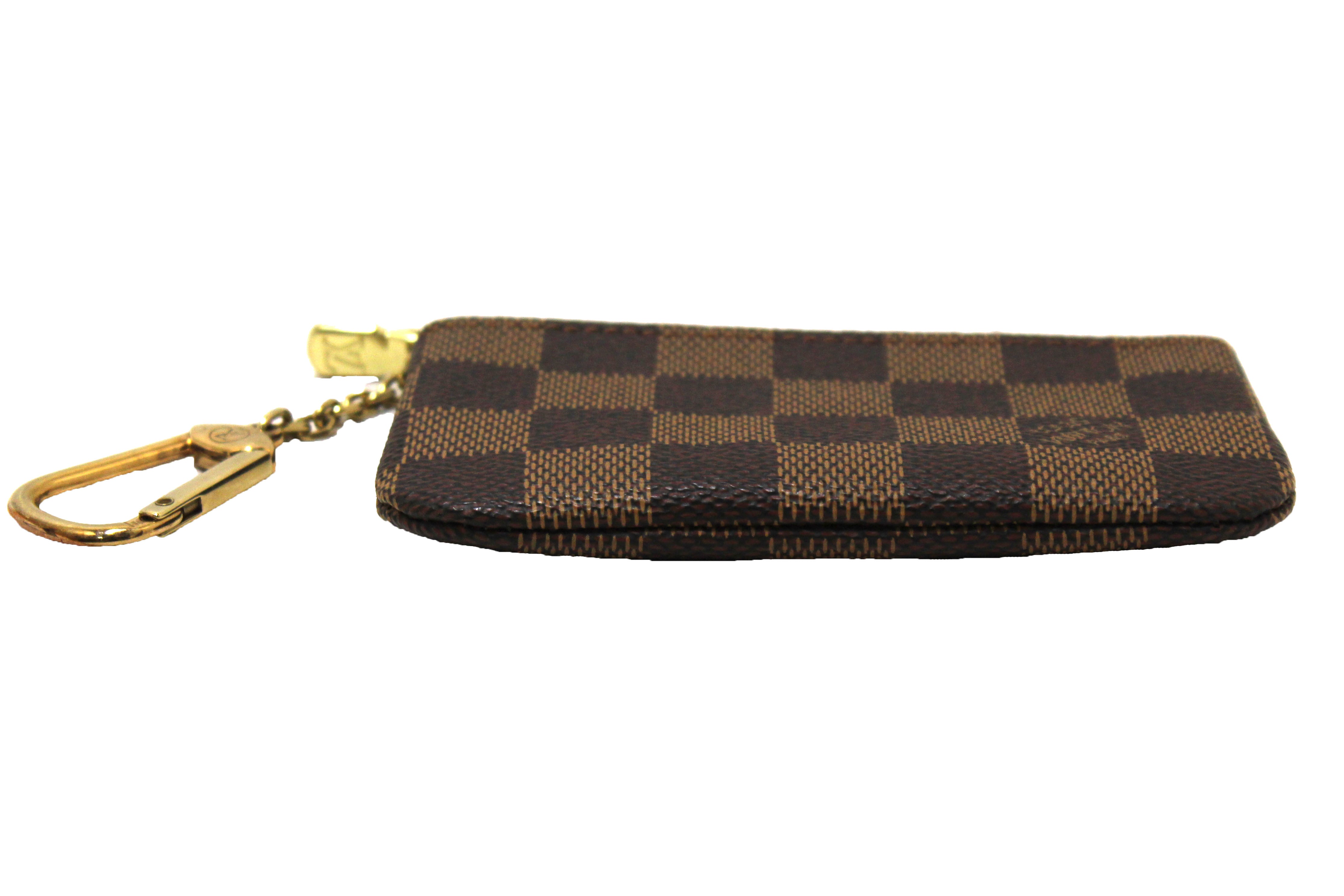 Authentic Louis Vuitton Damier Ebene Canvas Key Pouch - Compact Wallet for Keys & Cards - Perfect for Travel, Everyday Use & Luxury Gift Giving