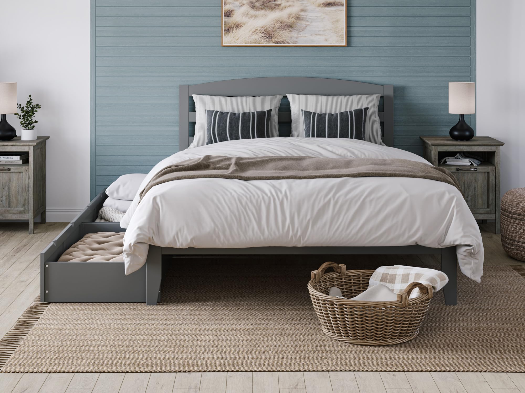 Warren Queen Platform Bed with Storage & USB Charger for Modern Bedrooms
