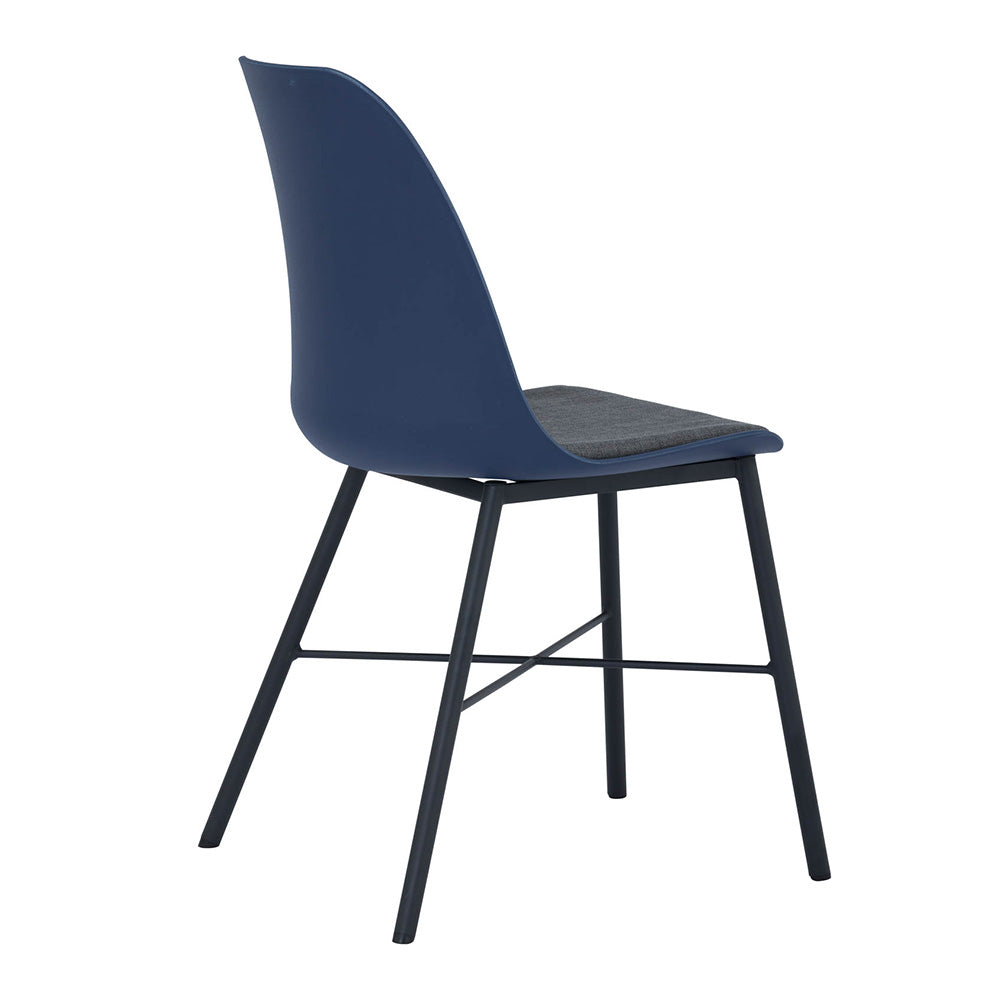 LAXMI Modern Dining Chair Set - Midnight Blue & Black Upholstered Seating for Kitchen, Dining Room, or Office - Comfortable & Stylish Home Furniture