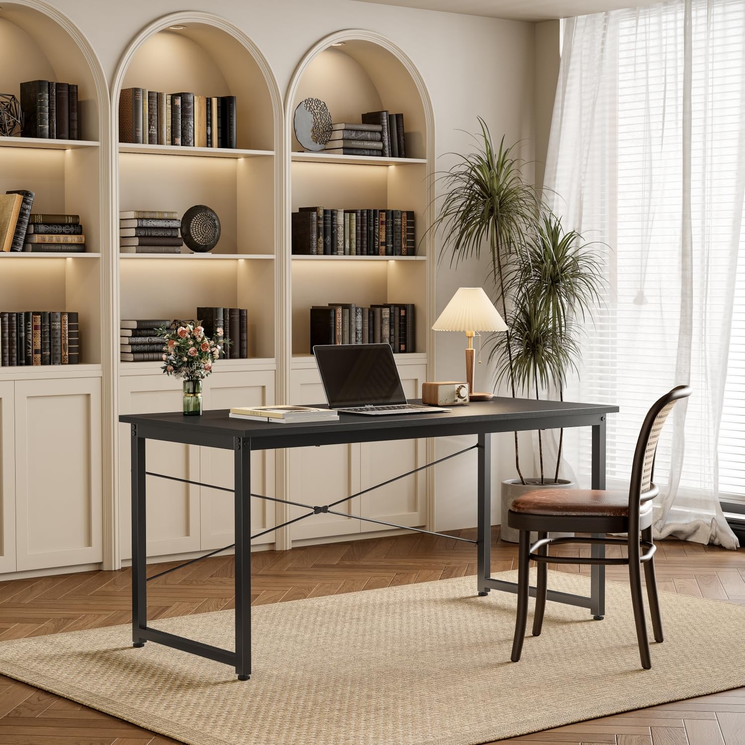 Cubiker 32 Inch Small Computer Desk - Modern Home Office Desk for Bedroom & Small Spaces, Study Writing Work Table, Dark Black - Perfect for Kids Room, Dorm & Compact Workspaces