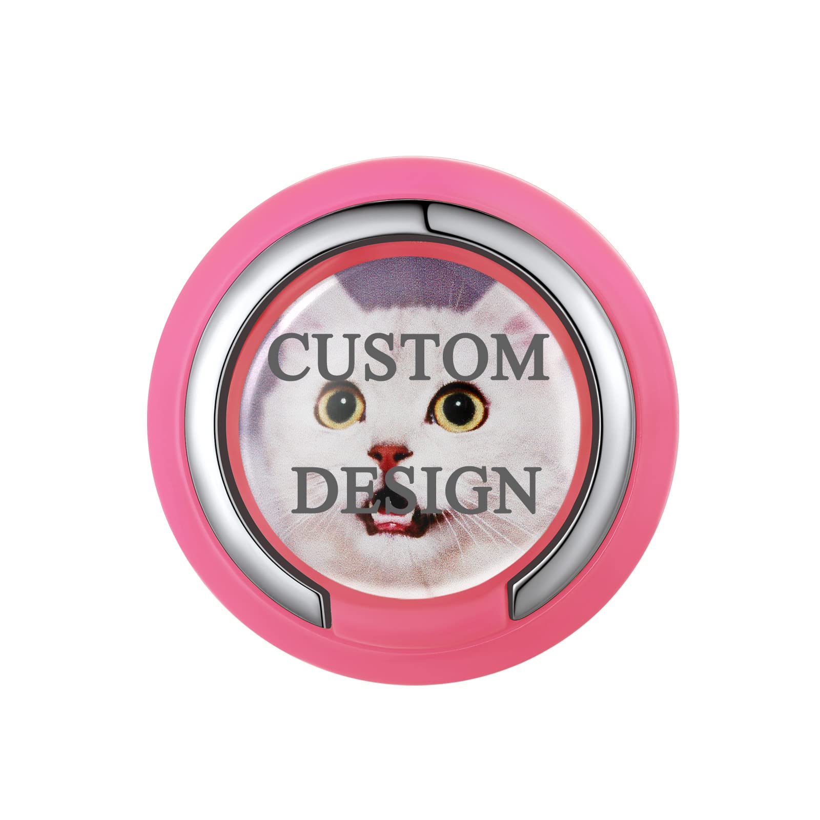 Custom Photo Ring Holder for Cell Phone - Strong Adhesive Grip, 360° Rotation Kickstand - Compatible with All Smartphone Cases (Perfect for Selfies, Video Calls & Hands-Free Viewing)