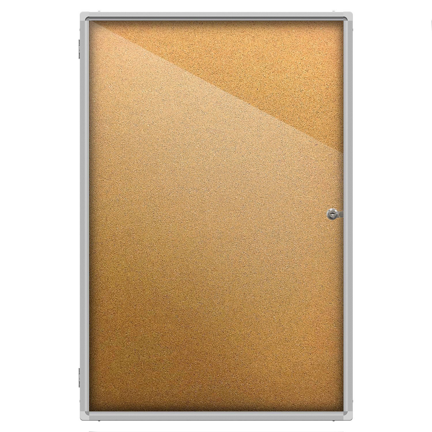 Lockable Aluminum Frame Cork Bulletin Board - 24