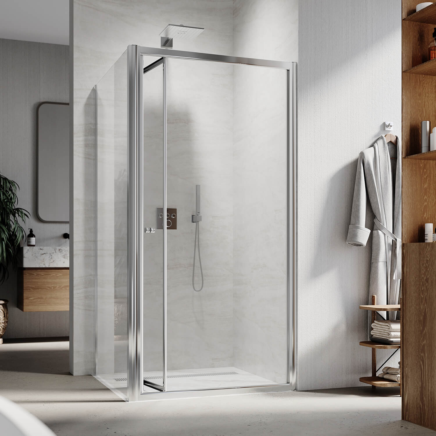 Space Saving Folding Shower Screen Enclosure - Waterproof Bathroom Door for Small Spaces | Perfect for Apartments, RVs & Compact Bathrooms