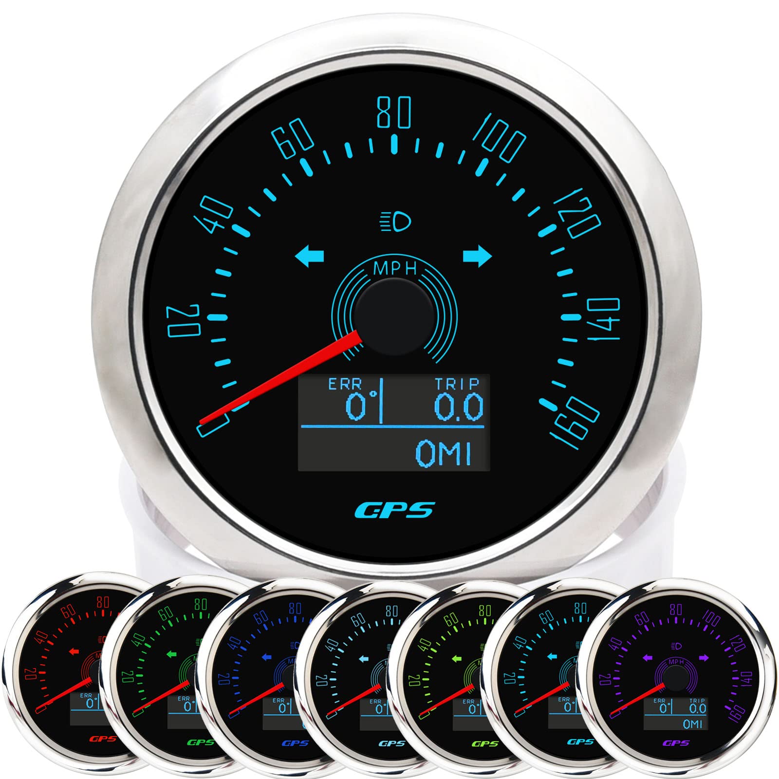 85mm 0-160MPH GPS Speedometer Gauge with ODO, COG & Trip - Universal for Motorcycle, Car, Boat, Truck (9-32V) - Perfect for Racing, Off-Road & Marine Navigation