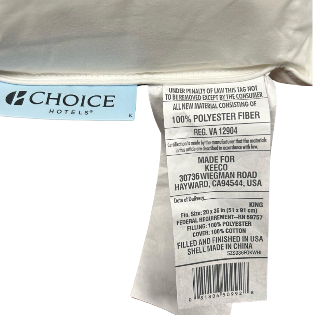 Premium Firm Blue Label Pillow for Side & Back Sleepers - Hotel Quality Support for Neck & Shoulder Pain Relief - Ideal for Home, Travel & Guest Rooms