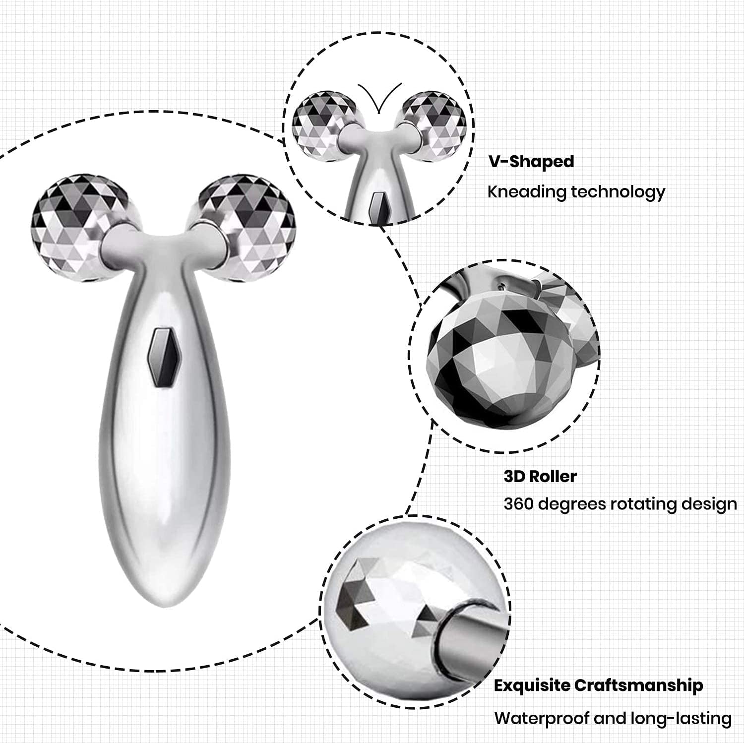 Xevin Ice Roller & 3D Massager Roller Set - Facial & Body Cooling Therapy for Puffiness, Wrinkles, Dark Circles - Anti-Aging Skincare Tool for Women & Men - Perfect for Post-Workout Recovery & Morning De-Puffing (Ice Roller + 3D Roller)