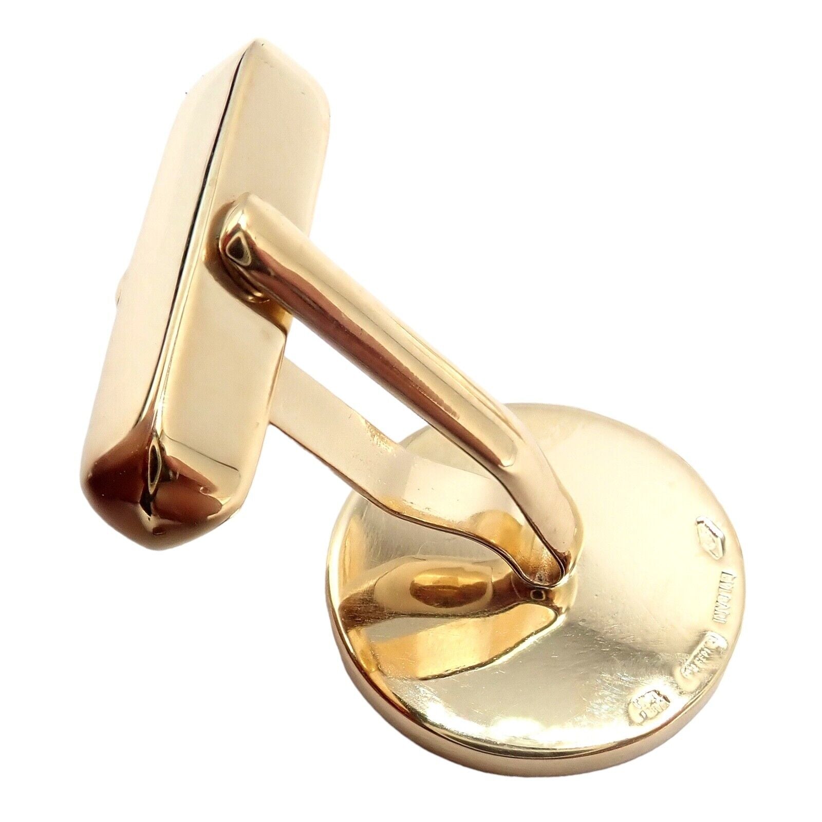 Authentic Bvlgari 18K Yellow Gold Lapis Lazuli Cufflinks for Men - Luxury Italian Designer Jewelry Gift for Weddings, Business & Formal Occasions