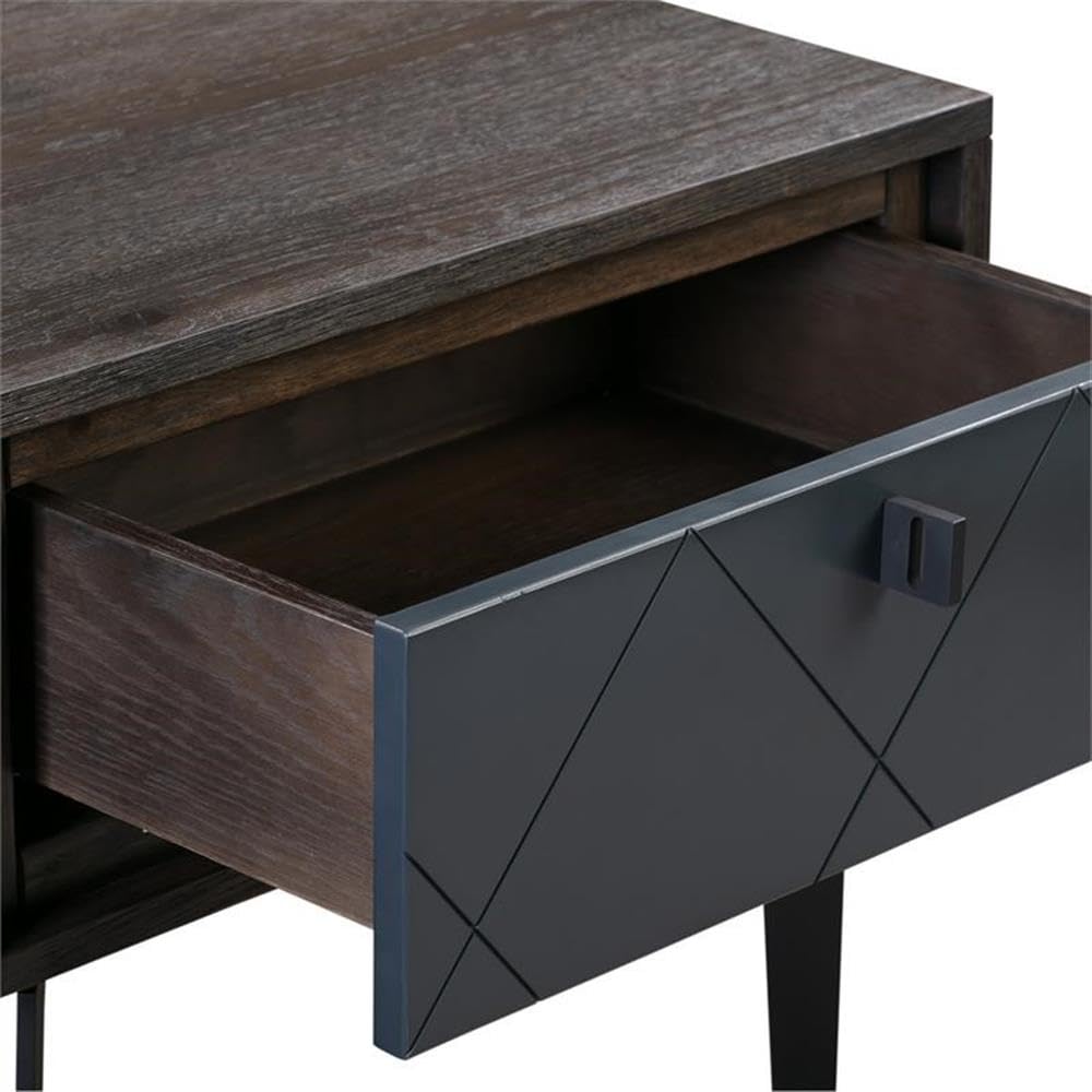 armen LIVING SETCRBDKG3A Cross Dark Gray Solid Oak King 3pc Bedroom Set - Premium Solid Wood Bed Frame with Nightstands - Perfect for Master Bedroom & Guest Room Decor