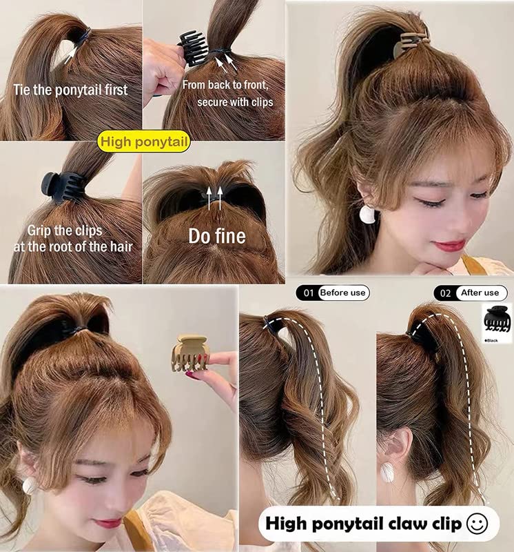 Shidara Medium Size No Slip Matte Hair Clips for Women - Double Row Jaw Claw Clips for Thin & Thick Hair (6-Piece Set) | Perfect for Work, Gym & Everyday Hairstyles