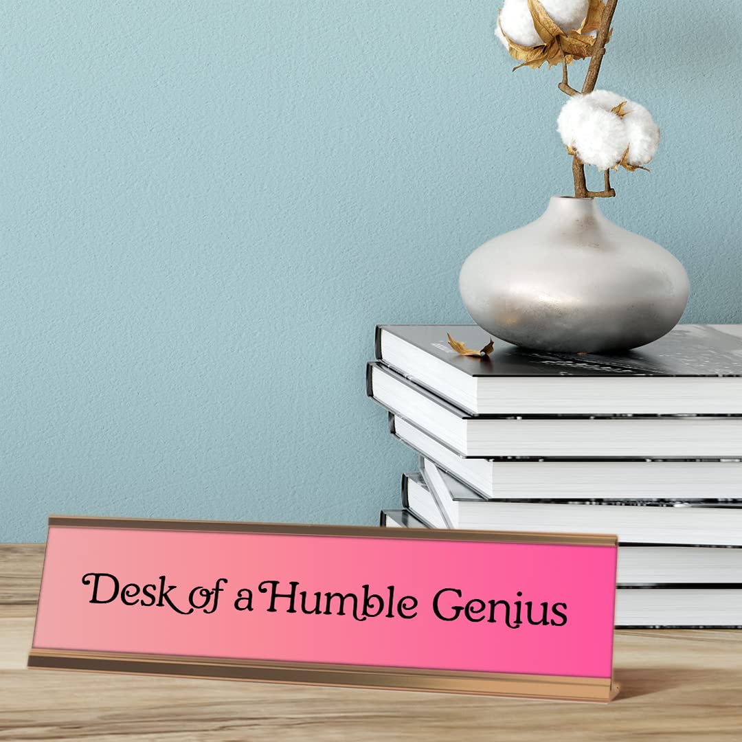 Light Pink Desk Sign (2 x 8 Inches) - Motivational Office Decor for Work Desk, Home Office & Study Room - Perfect Gift for Professionals & Students
